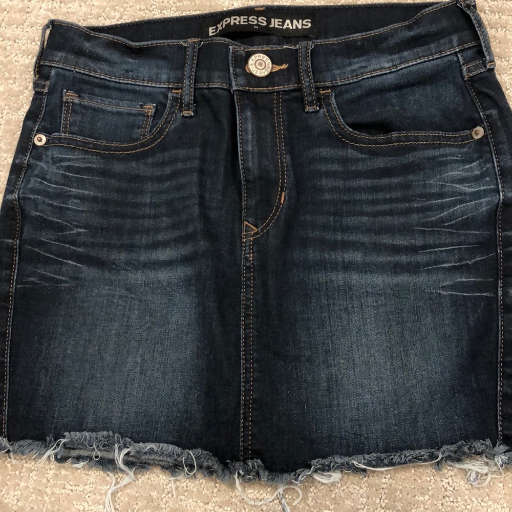 Express Blue Jean Mini Skirt
